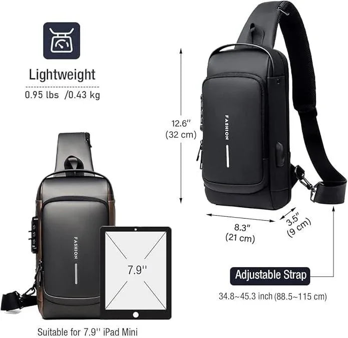 Unisex Durable Adjustable Sling Bag with Multiple Compartments for Everyday Comfort & Hands-Free Carry