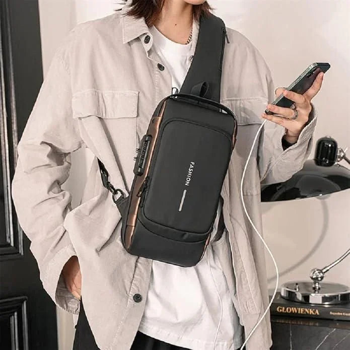 Unisex Durable Adjustable Sling Bag with Multiple Compartments for Everyday Comfort & Hands-Free Carry