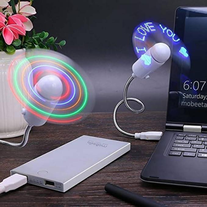 USB LED Fan with Programmable CD Customized Message USB LED Fan with Programmable Custom Message – Personalized Cooling with CD Display