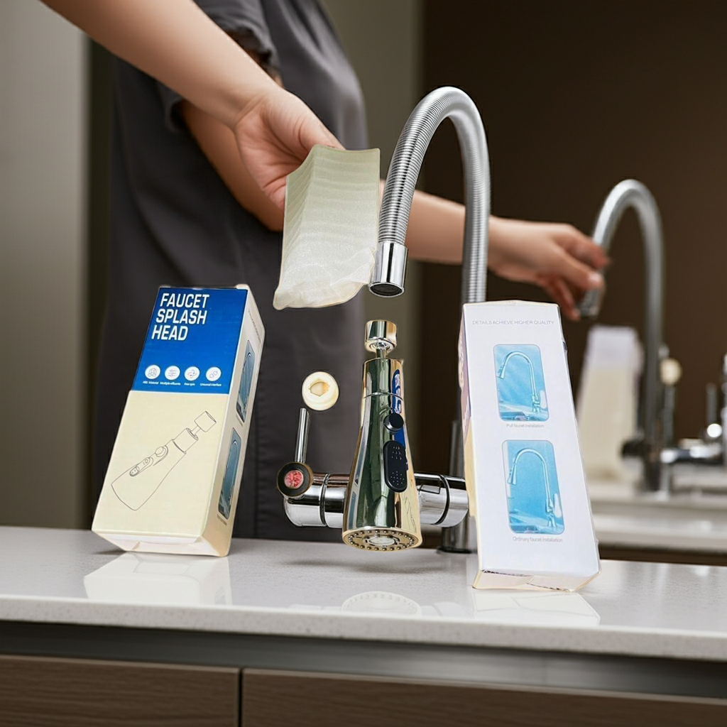 3 Modes Kitchen Sink Faucet | Modes Kitchen Sink Faucet with Upright Handle Design | Stainless Steel Chrome Finish Tap for Home & Kitchen