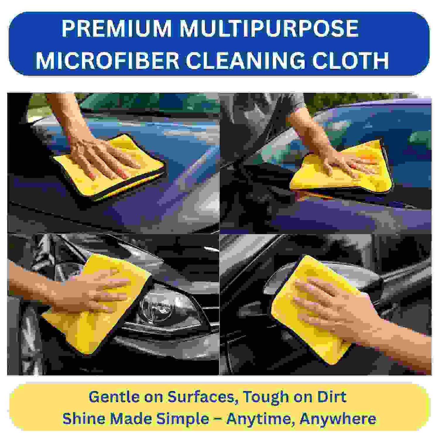 Daksh Store Microfiber Car Duster with Long Handle & Interior/Exterior Car Cleaning Brush – Pack of 2, Anti-Scratch, Lint-Free, Extendable, Soft Grip for Car Dusting & Detailing