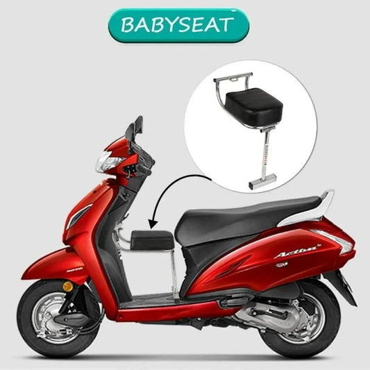 Portable Baby Seat for Scooters – Leather & Stainless Steel Baby Safety Seat with Side Footrest Guard | Compatible with Ola, Activa, Iqube, Jupiter, Access & Burgman
