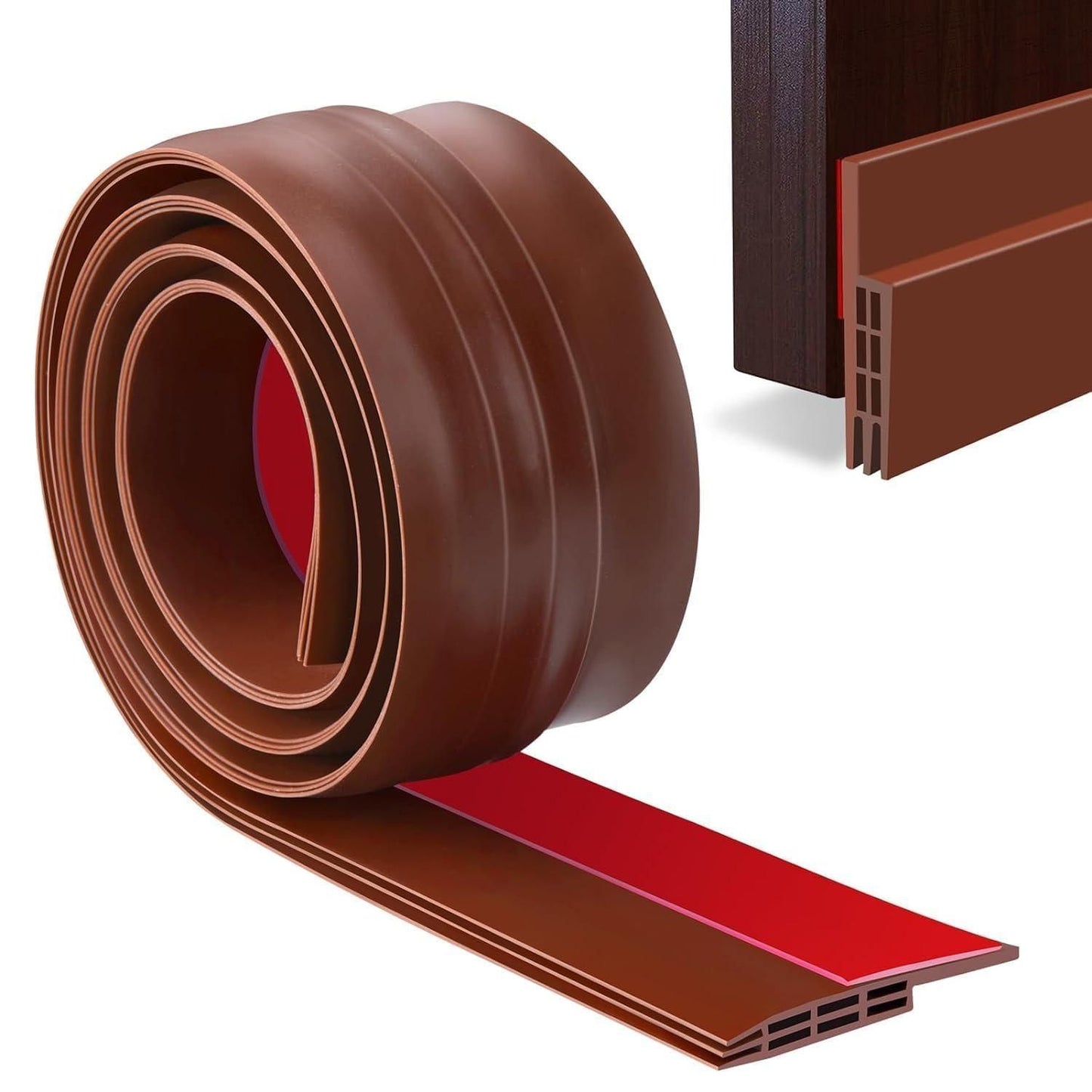 Self-Adhesive Wood Floor Transition Strip Tape - 1 Meter (3.3 Feet) Silicone Ramp for Doorways, Universal Color