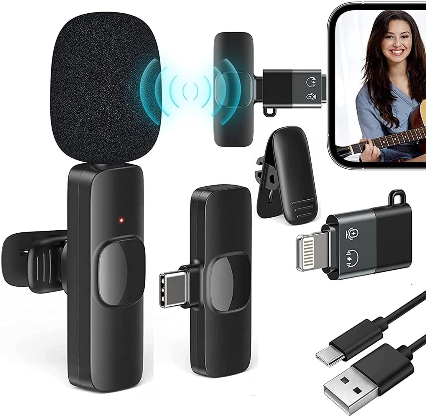 Premium Wireless Microphone with Noise Cancellation & Long Battery Life – Perfect for Content Creators 2025 | Wireless Microphone