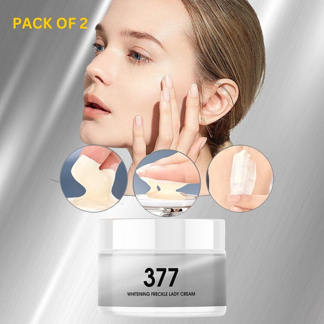 377 Whitening Freckle Lady Cream 100g (Pack of 2) - Brightening Cream for Dark Spots & Even Skin Tone, All Skin Types