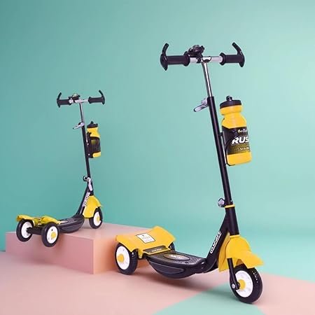 Fun Ride Funride Kids Scooter, Three-wheel kick scooter for kids, Adjustable height kids scooter, Best scooter for boys and girls ages 3-10, 3-wheel scooter with sipper and bell, Safe kids scooter with rear brake, Sturdy three-wheel scooter for toddlers, Funride scooter with adjustable handlebar, Non-slip deck children’s scooter, Lightweight scooter for young riders, Scooter with sipper bottle holder, Kids' kick scooter with bell, Durable three-wheel skate scooter, Yellow kids' scooter for boys & girls,